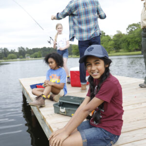 Cub Scouts fishing off the dock